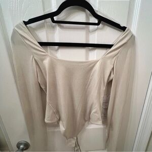 Lululemon square neck bodysuit luxe shine Nulu size small NWT